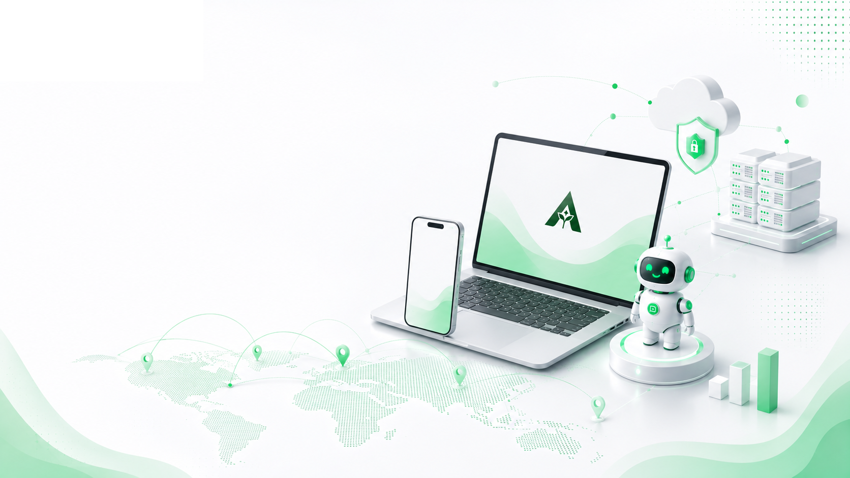 Ankurix — websites, apps, AI chatbots and managed infrastructure, illustrated